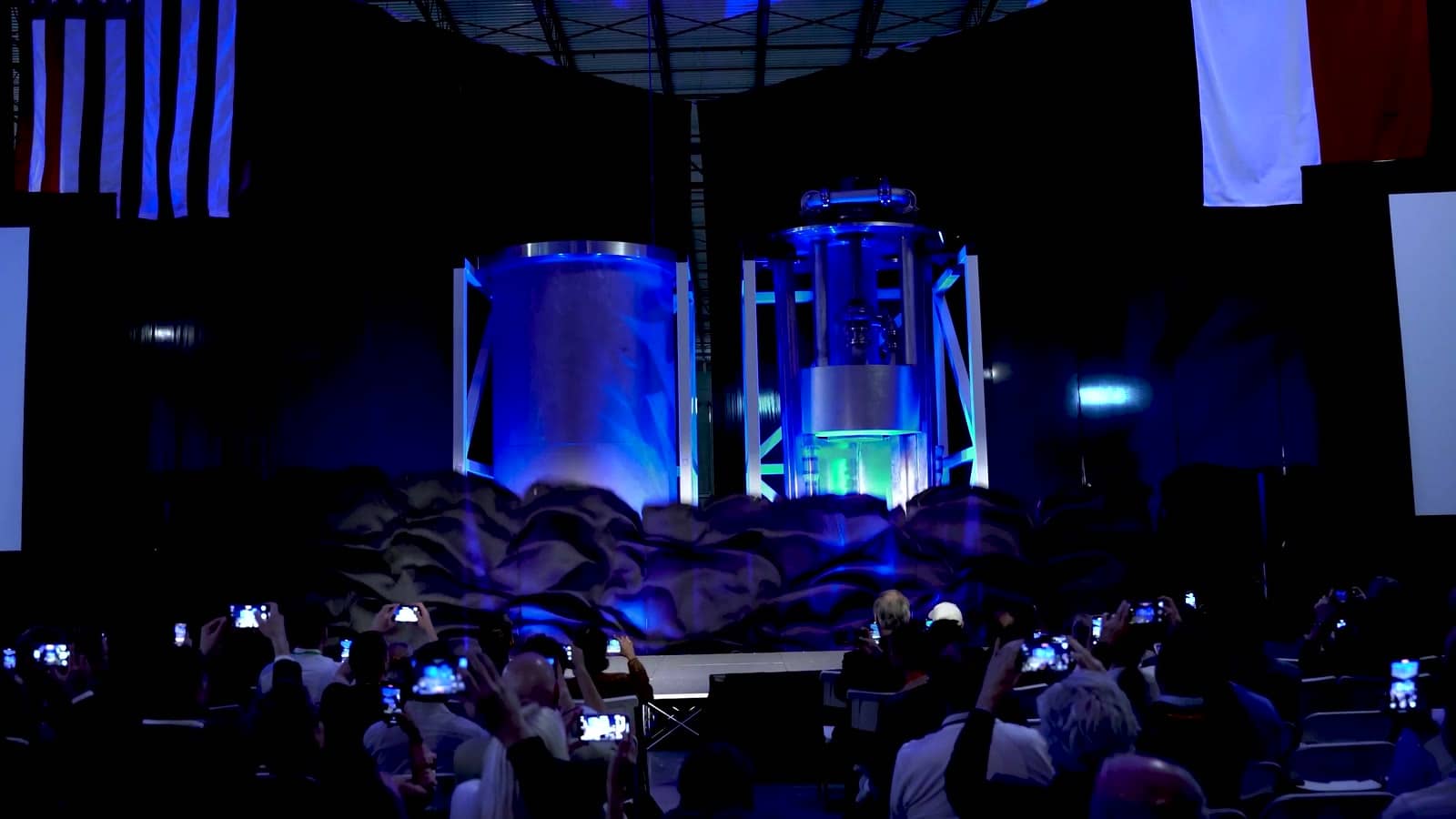 Footage from Spiral shoots: an event floor, a founder interview, an engineer at the bench and a reactor render.